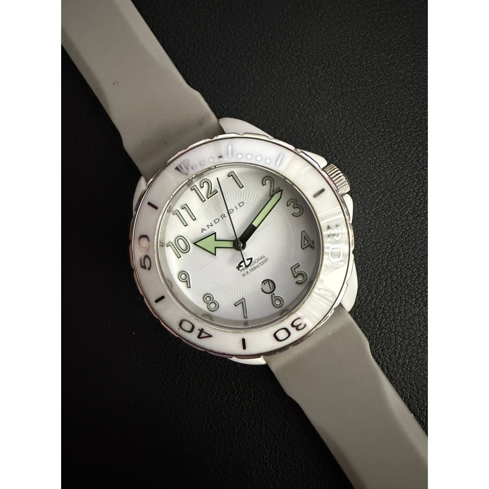Android Ceramic Dive Watch White Grey AD512 FOR PARTS